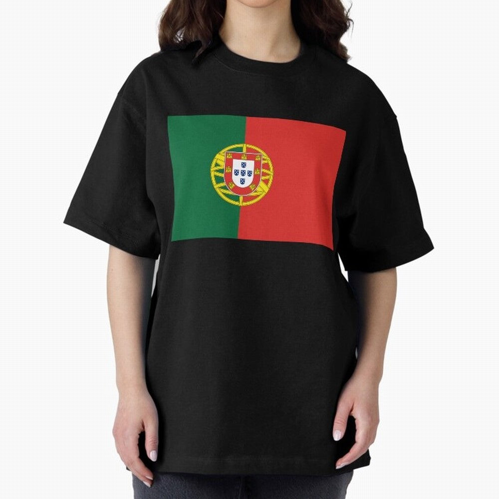 Portugal Flag Oversized T-Shirt Elevate FIFA World Cup 2026 for Fans of Messi and Spain, Bringing Tournament Hype, Historic Matchups, Family Viewing Parties and Global Sports Pride; Ideal for Fans Who Follow Messi, Cristiano Ronaldo, CR7, Mbappe,