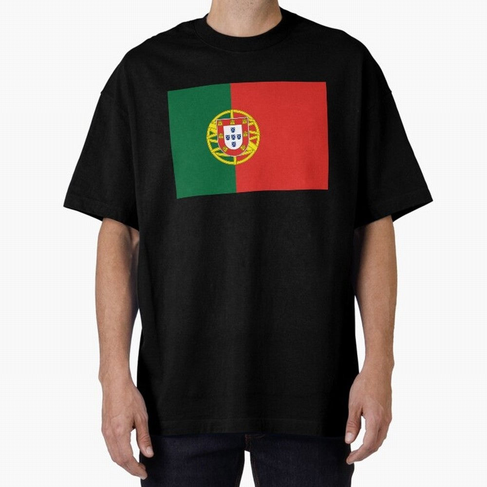 Portugal Flag Oversized T-Shirt Elevate FIFA World Cup 2026 for Fans of Messi and Spain, Bringing Tournament Hype, Historic Matchups, Family Viewing Parties and Global Sports Pride; Ideal for Fans Who Follow Messi, Cristiano Ronaldo, CR7, Mbappe,