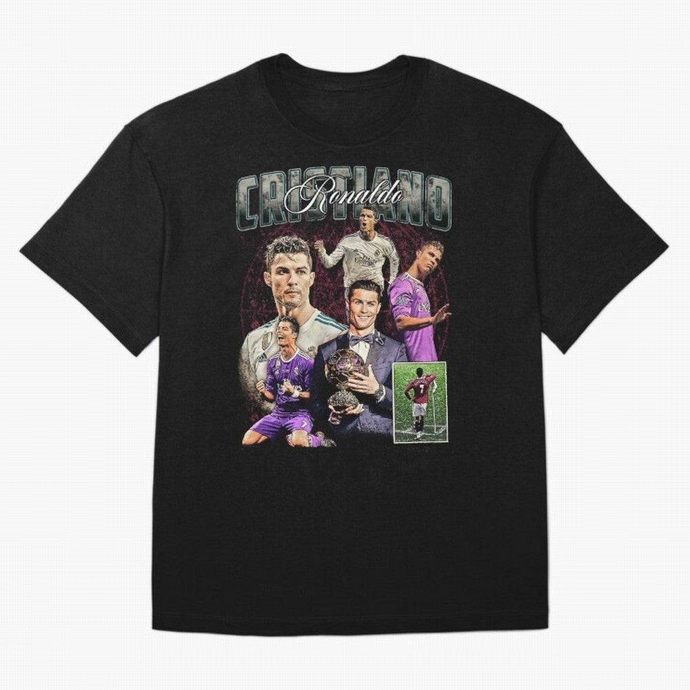 Cristiano Ronaldo Bootleg design Oversized T-Shirt Carry National Pride through FIFA World Cup 2026 USA Canada Mexico Spirit, Highlighting Germany, Neymar, Game Day Rituals, Football Legends, Country Pride and the Road to the Final; Great for Watch