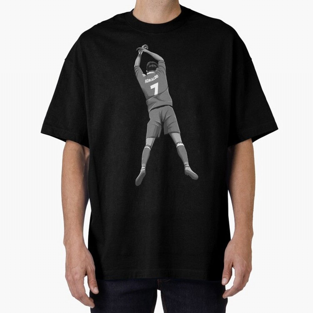 Cristiano Ronaldo Black and White Version Oversized T-Shirt Bring International Match Energy to Match Day Hype around FIFA World Cup 2026 Group Stage, Neymar, Haaland and Cristiano Ronaldo, Argentina, Global Supporter Spirit, Legendary Goals,