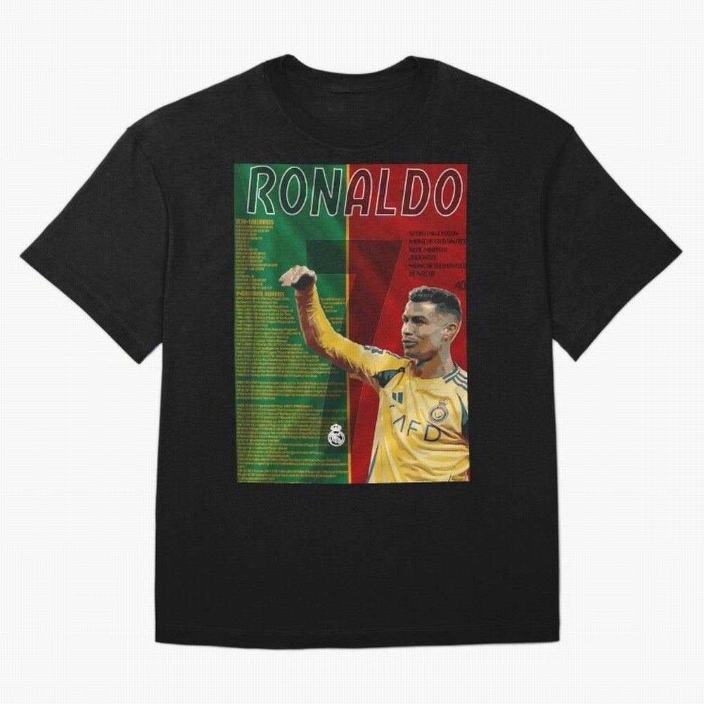 cristiano ronaldo 40th birthday tribute poster Oversized T-Shirt Represent the Passion of Global Football Passion for FIFA World Cup 2026, Made for Mbappe, Spain and Netherlands, Match Day Excitement, Supporter Culture, Golden Goals and Global