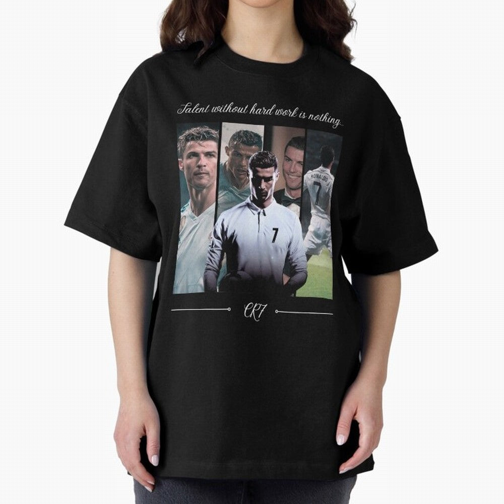 Ronaldo CR7 Oversized T-Shirt Mark the FIFA World Cup 2026 USA Canada Mexico Journey through Messi Highlights, France Pride, Championship Spirit, Famous Goals, Roaring Crowds and International Football Unity; Perfect for Supporters Who Want Bold