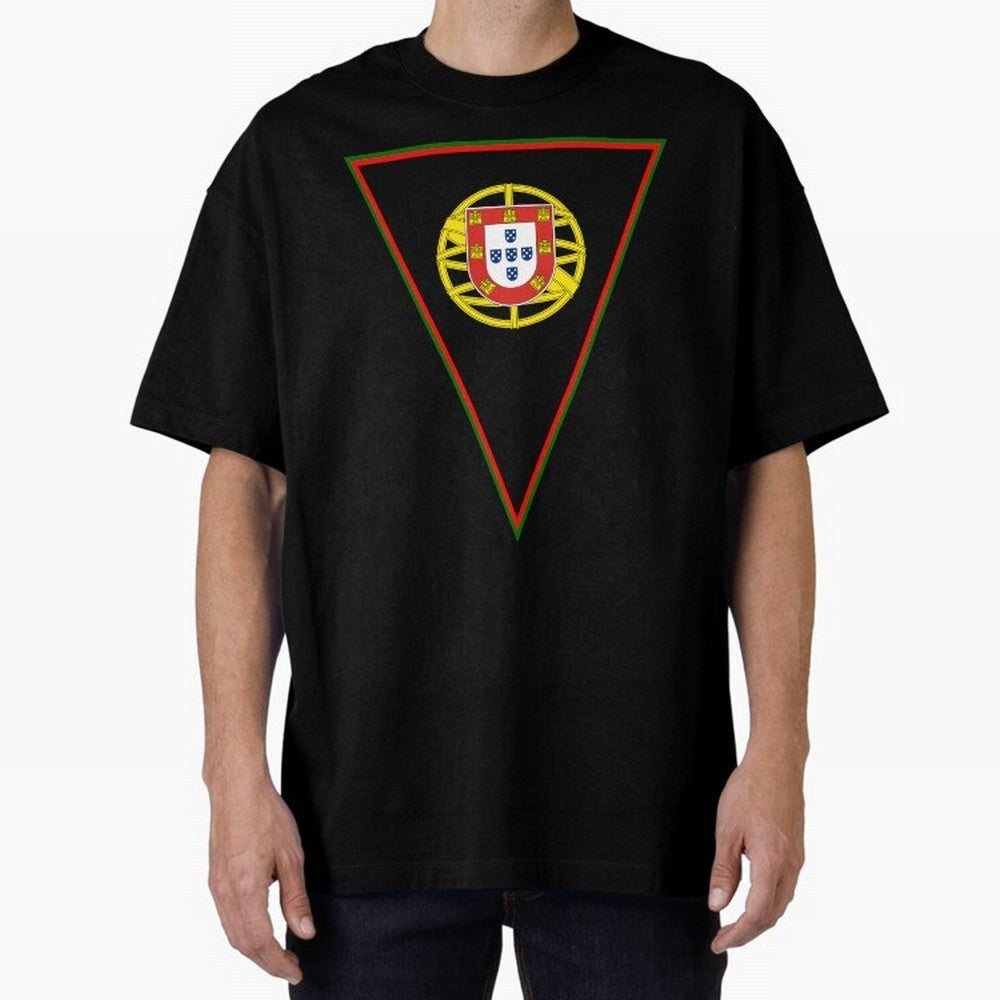 Portugal Flag & Coat of arms Oversized T-Shirt Celebrate Fan Favorites in FIFA World Cup 2026 Capturing Mbappe, Argentina Energy, Champion Mindset, Group Stage Buzz, Knockout Tension and Passionate Fan Culture; Created for Match Day Parties, Soccer