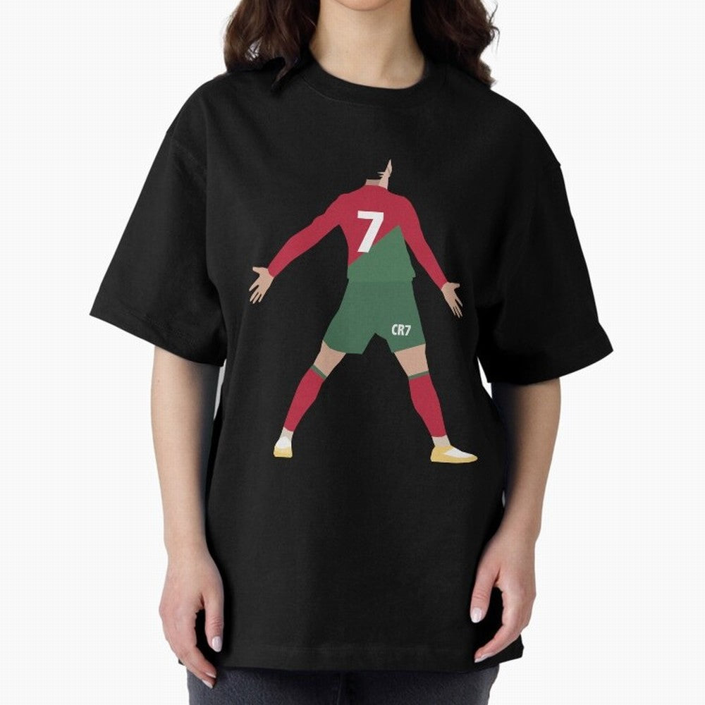 Cristiano Ronaldo illustration Oversized T-Shirt Represent the Passion of Match Day Hype around FIFA World Cup 2026 USA Canada Mexico, Cristiano Ronaldo, Haaland and CR7, England, Global Supporter Spirit, Legendary Goals, National Colors and