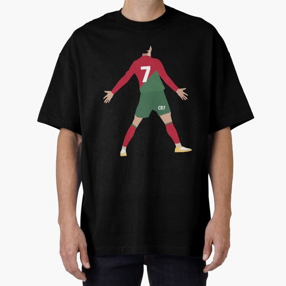 Cristiano Ronaldo illustration Oversized T-Shirt Represent the Passion of Match Day Hype around FIFA World Cup 2026 USA Canada Mexico, Cristiano Ronaldo, Haaland and CR7, England, Global Supporter Spirit, Legendary Goals, National Colors and