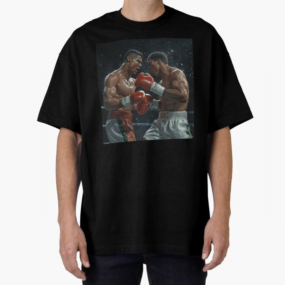 Cristiano Ronaldo vs Alvarez Canelo: Gaming Duel Between Legends Oversized T-Shirt Fuel the Hype around FIFA World Cup 2026 for Fans of Cristiano Ronaldo, Haaland and CR7 and Germany, Bringing Championship Spirit, Famous Goals, Roaring Crowds and