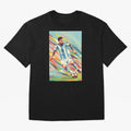 Messi in action Graphic poster design Oversized T-Shirt Bring World Football Passion into FIFA World Cup 2026 Group Stage for Fans of Messi, CR7 and Mbappe and Argentina, Bringing Soccer Culture, Superstar Moments, National Team Dreams and