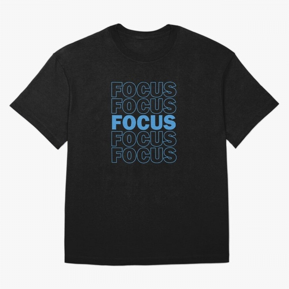 Focus Focus Focus (Blue) Oversized T-Shirt Honor Champions and Dreams in Match Day Hype around FIFA World Cup 2026, Cristiano Ronaldo, Haaland and CR7, Argentina, France and Brazil, Tournament Hype, Historic Matchups, Family Viewing Parties and