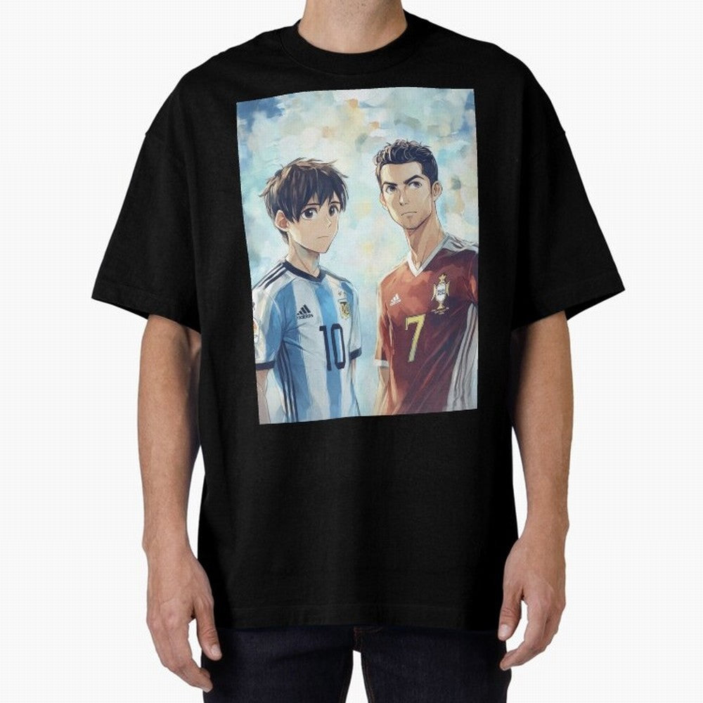Lionel Messi and Cristiano Ronaldo Oversized T-Shirt Join the Global Buzz around FIFA World Cup 2026 Group Stage Spirit, Filled with France, Messi and Cristiano Ronaldo, Sports Nostalgia, International Competition, Famous Players and Unforgettable