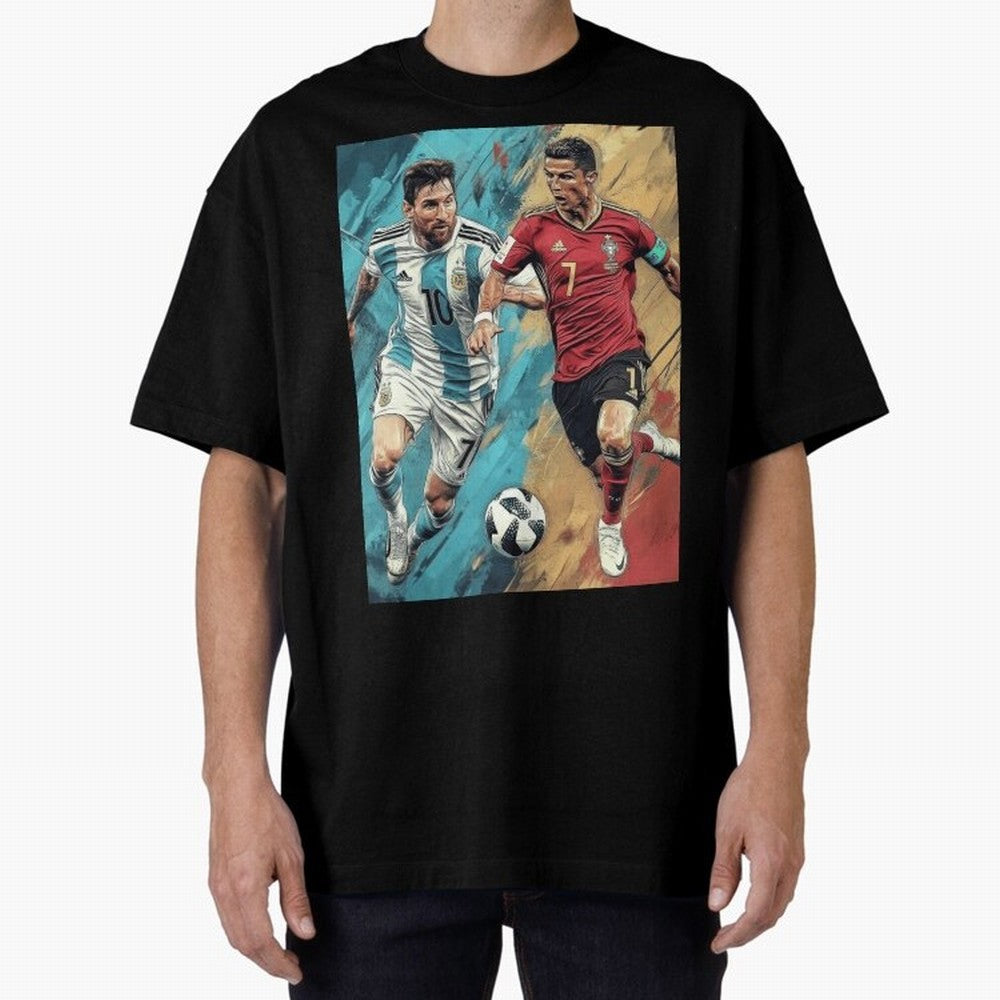 Lionel Messi and Cristiano Ronaldo Oversized T-Shirt Get Ready for the FIFA World Cup 2026 Group Stage Journey through Mbappe Highlights, Brazil, Portugal and Argentina Pride, Classic Soccer Heritage, Championship Pressure, Fan Loyalty and