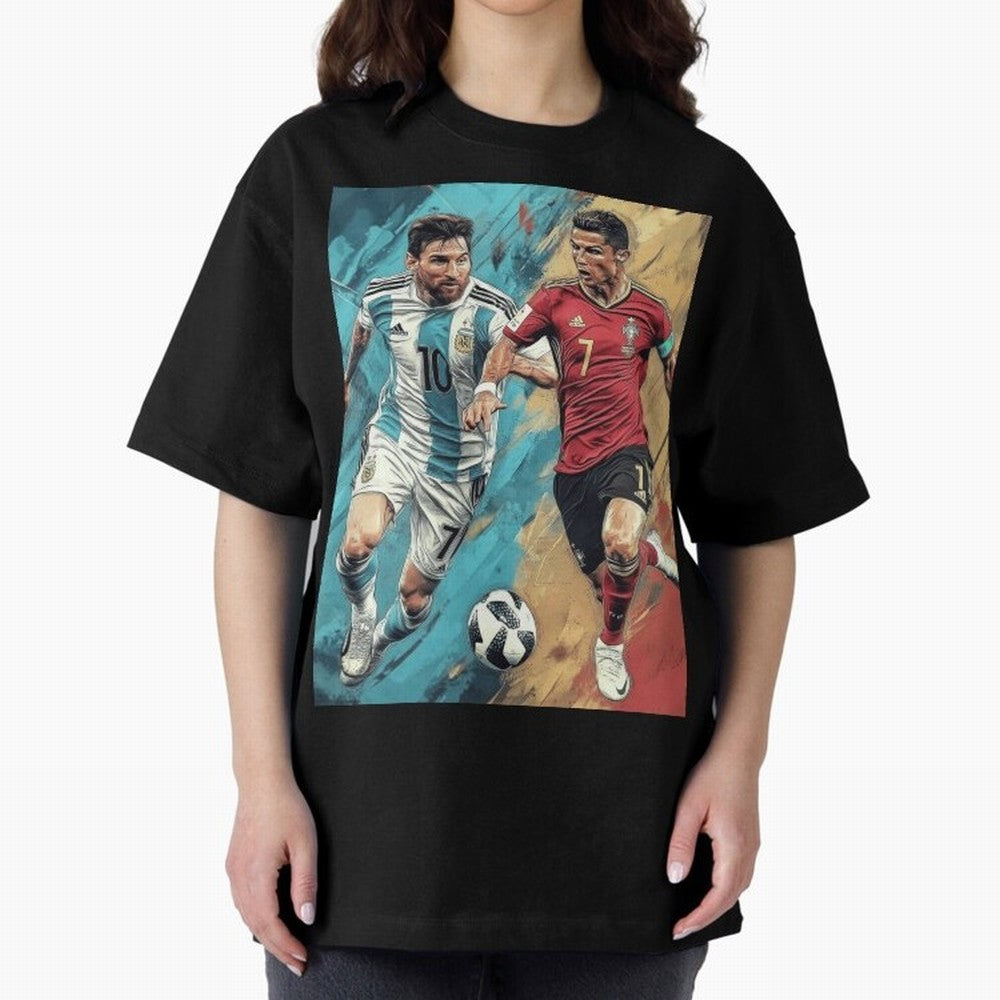 Lionel Messi and Cristiano Ronaldo Oversized T-Shirt Get Ready for the FIFA World Cup 2026 Group Stage Journey through Mbappe Highlights, Brazil, Portugal and Argentina Pride, Classic Soccer Heritage, Championship Pressure, Fan Loyalty and