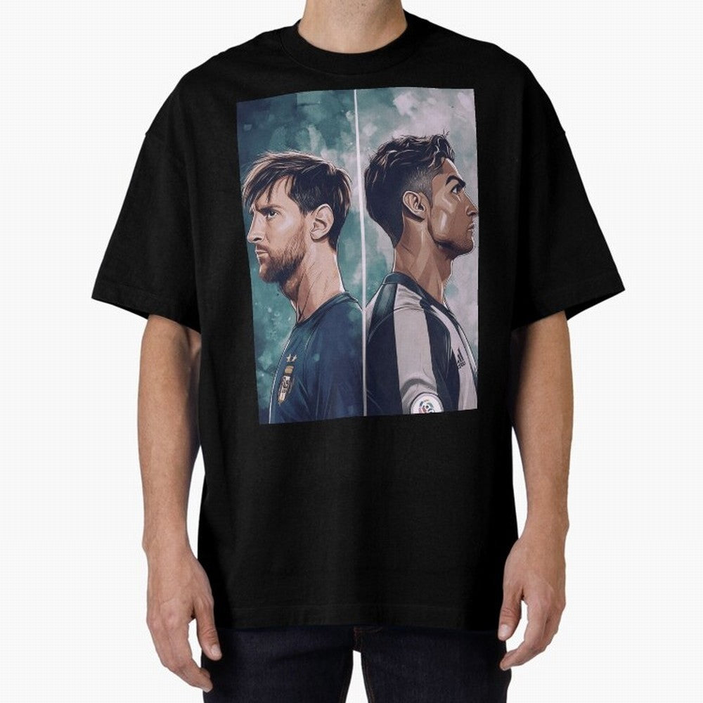 Lionel Messi and Cristiano Ronaldo Oversized T-Shirt Join the Countdown to Match Day Hype around FIFA World Cup 2026 Group Stage, Messi, Netherlands, Stadium Memories, Football Loyalty, International Chants and Championship Tradition; Perfect for