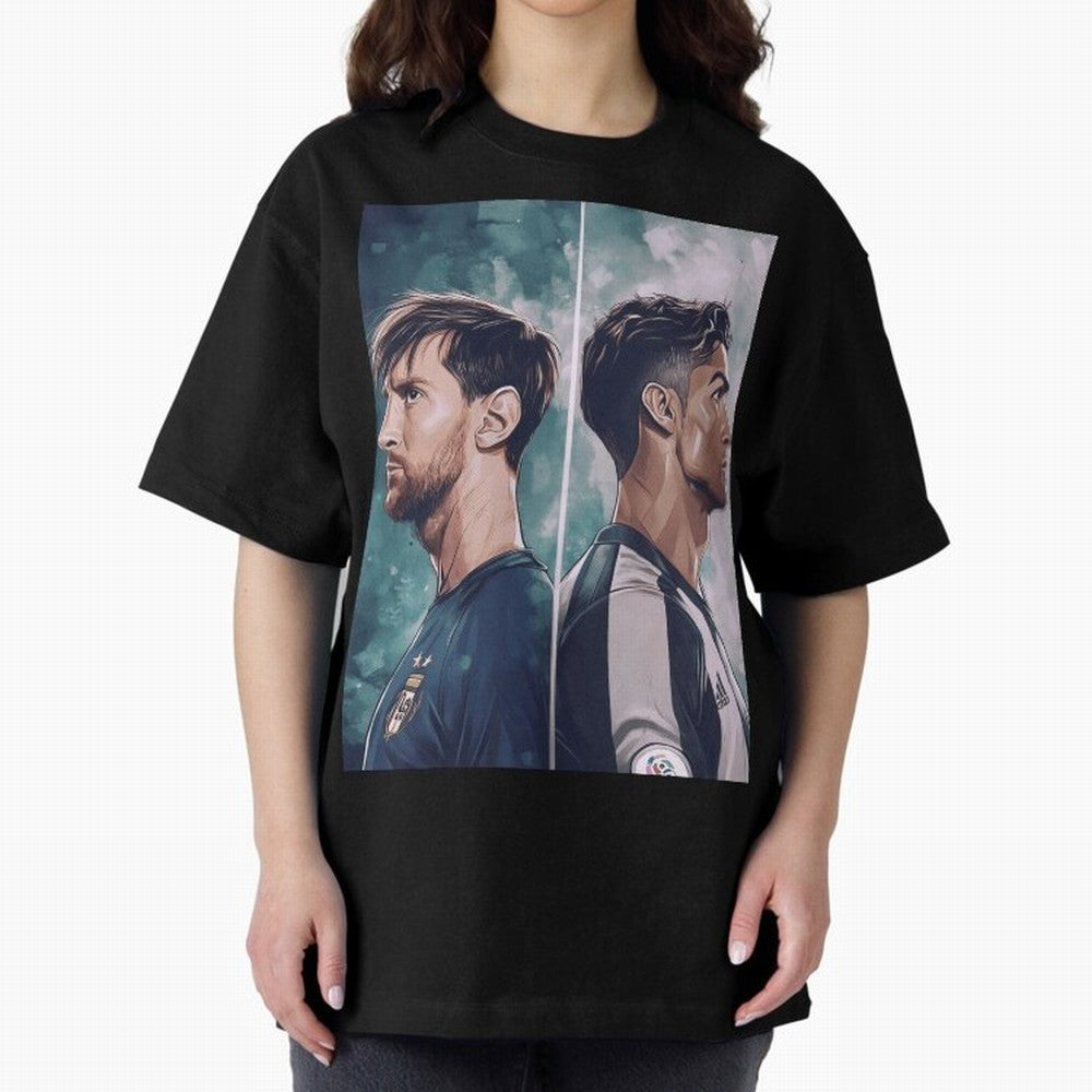 Lionel Messi and Cristiano Ronaldo Oversized T-Shirt Join the Countdown to Match Day Hype around FIFA World Cup 2026 Group Stage, Messi, Netherlands, Stadium Memories, Football Loyalty, International Chants and Championship Tradition; Perfect for