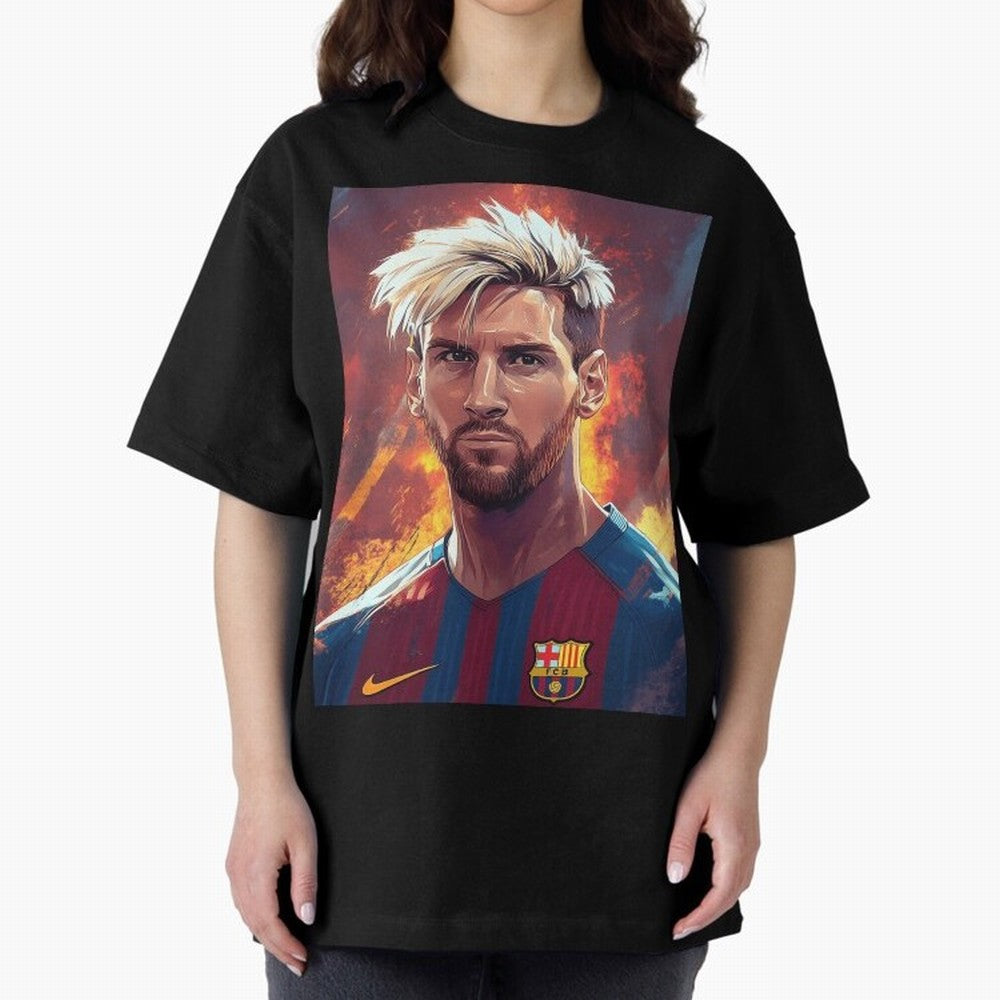 Lionel Messi Oversized T-Shirt Back the Journey through FIFA World Cup 2026 USA Canada Mexico Capturing Mbappe and Neymar, Portugal Energy, Global Supporter Spirit, Legendary Goals, National Colors and Tournament Celebration; Ideal for Passionate