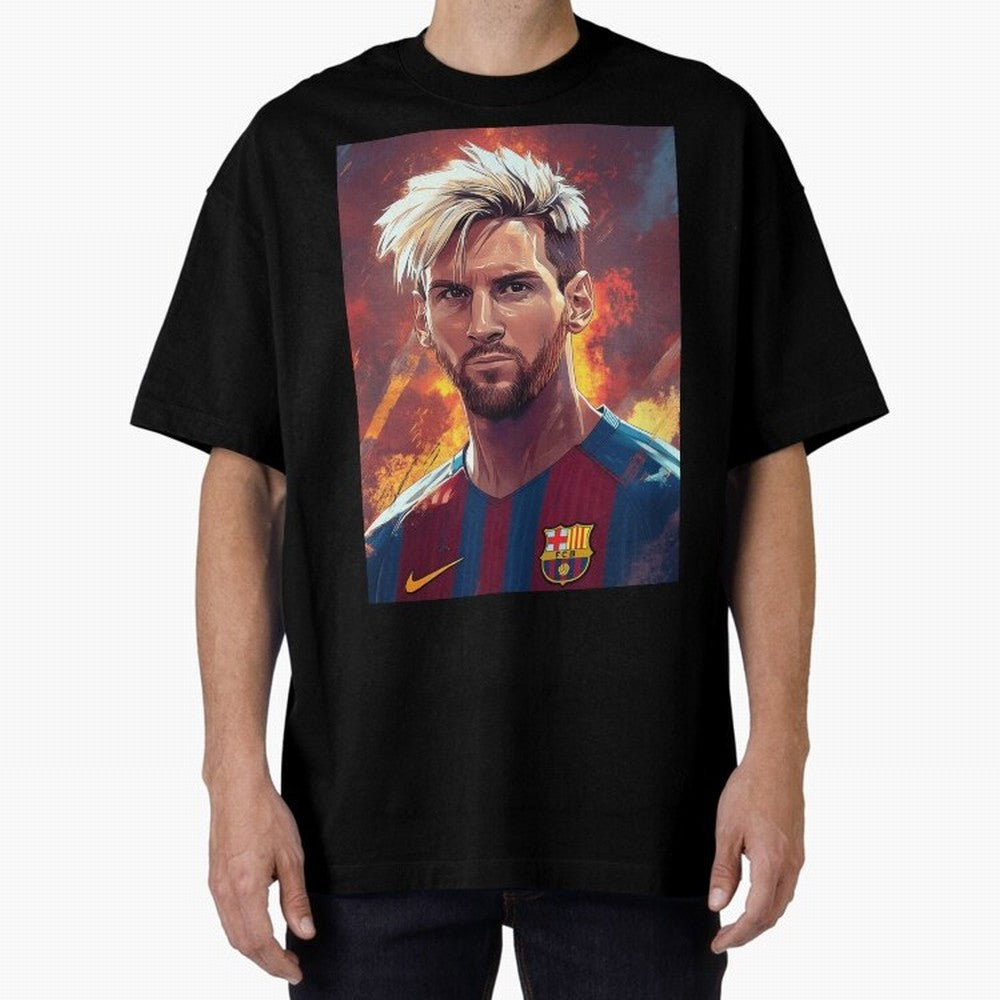 Lionel Messi Oversized T-Shirt Back the Journey through FIFA World Cup 2026 USA Canada Mexico Capturing Mbappe and Neymar, Portugal Energy, Global Supporter Spirit, Legendary Goals, National Colors and Tournament Celebration; Ideal for Passionate