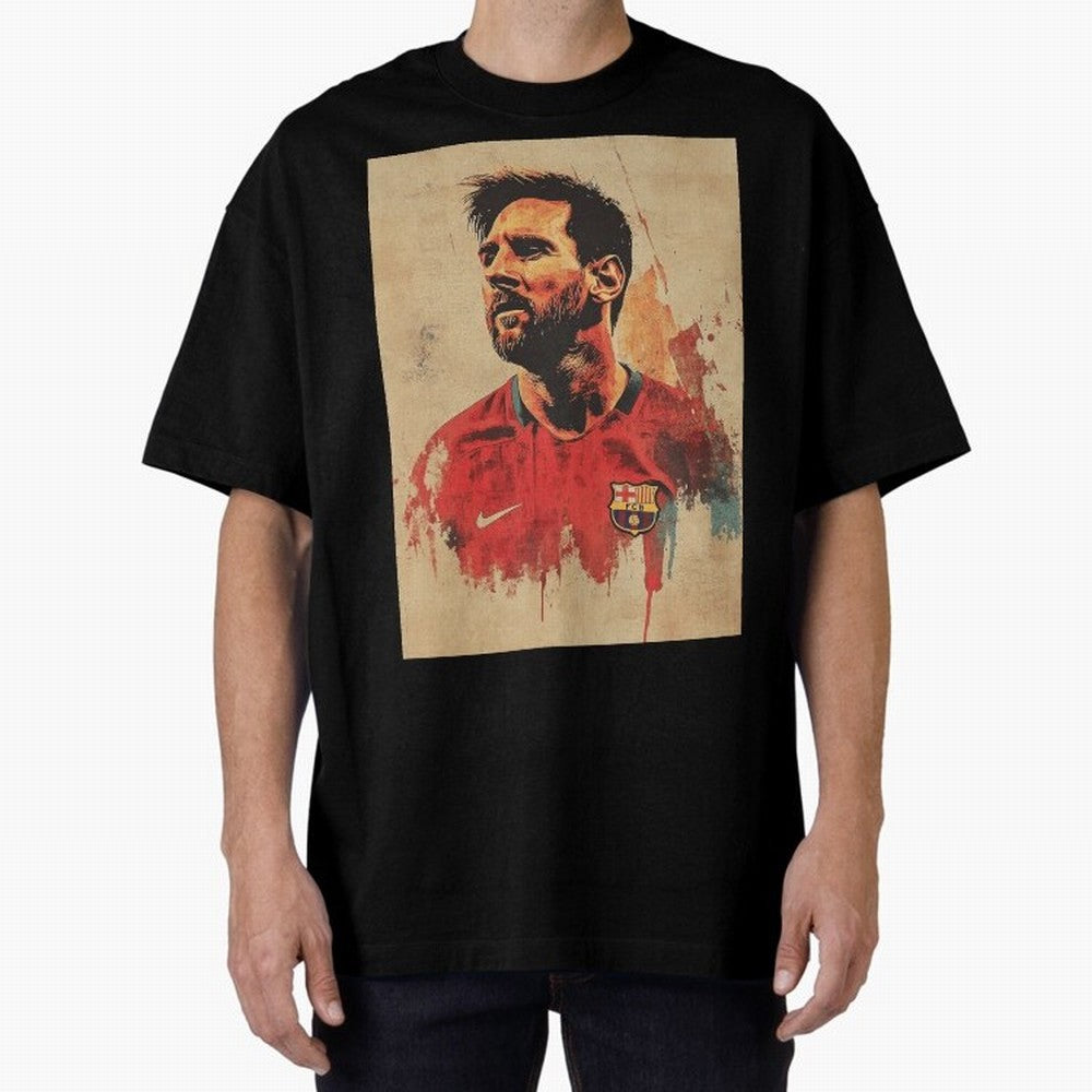 Lionel Messi Oversized T-Shirt Show Match Day Excitement for Global Football Passion for FIFA World Cup 2026, Connected to Haaland, Germany, Football History, Final Match Energy, Crowd Noise and Once in a Lifetime Moments; Built for Supporters