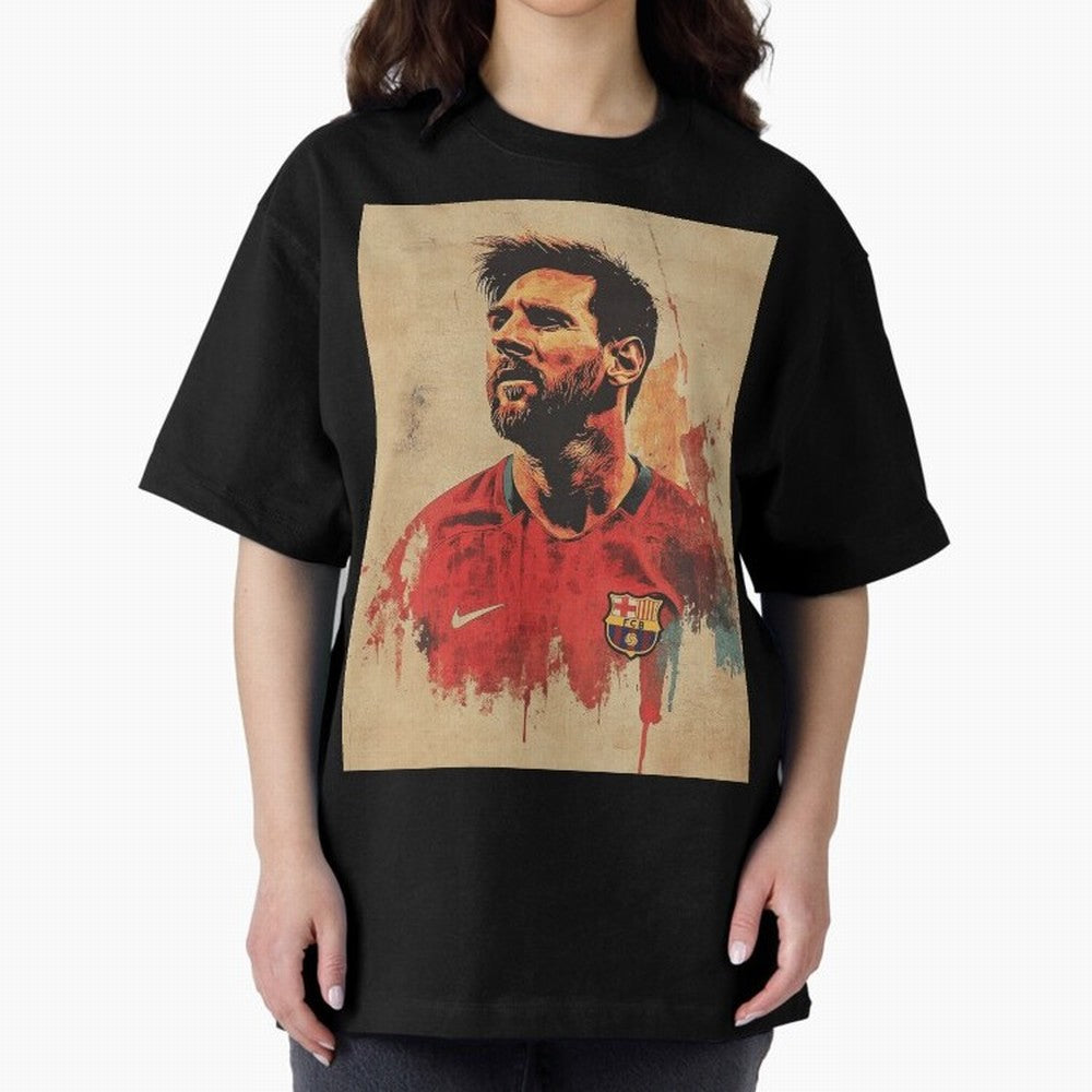 Lionel Messi Oversized T-Shirt Show Match Day Excitement for Global Football Passion for FIFA World Cup 2026, Connected to Haaland, Germany, Football History, Final Match Energy, Crowd Noise and Once in a Lifetime Moments; Built for Supporters