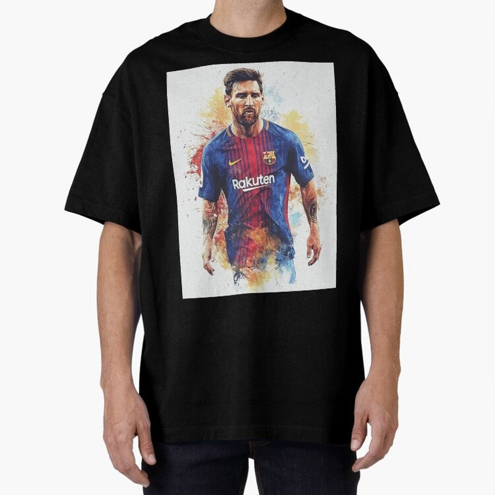 Lionel Messi Oversized T-Shirt Back the Journey through Match Day Hype around FIFA World Cup 2026 Group Stage, Haaland and Mbappe, Germany, Global Supporter Spirit, Legendary Goals, National Colors and Tournament Celebration; Perfect for People Who