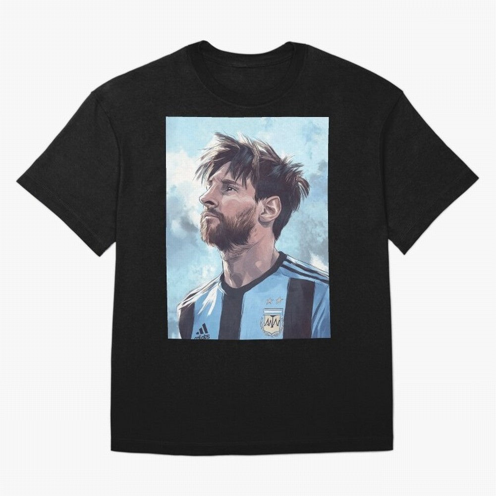 Lionel Messi Oversized T-Shirt Feel International Energy from Global Football Passion for FIFA World Cup 2026, Inspired by Neymar, Brazil, Portugal and Argentina, Football Festival Excitement, Trophy Ambitions, Country Rivalries and Star Player