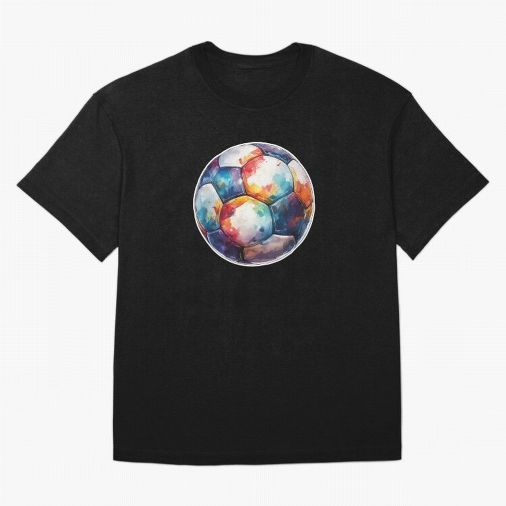 Football Soccer Ball Watercolor Illustration Drawing (Light Red BG) Oversized T-Shirt Bring Supporter Culture to FIFA World Cup 2026 USA Canada Mexico for Fans of Neymar, Haaland and Cristiano Ronaldo and Argentina and Brazil, Bringing Retro