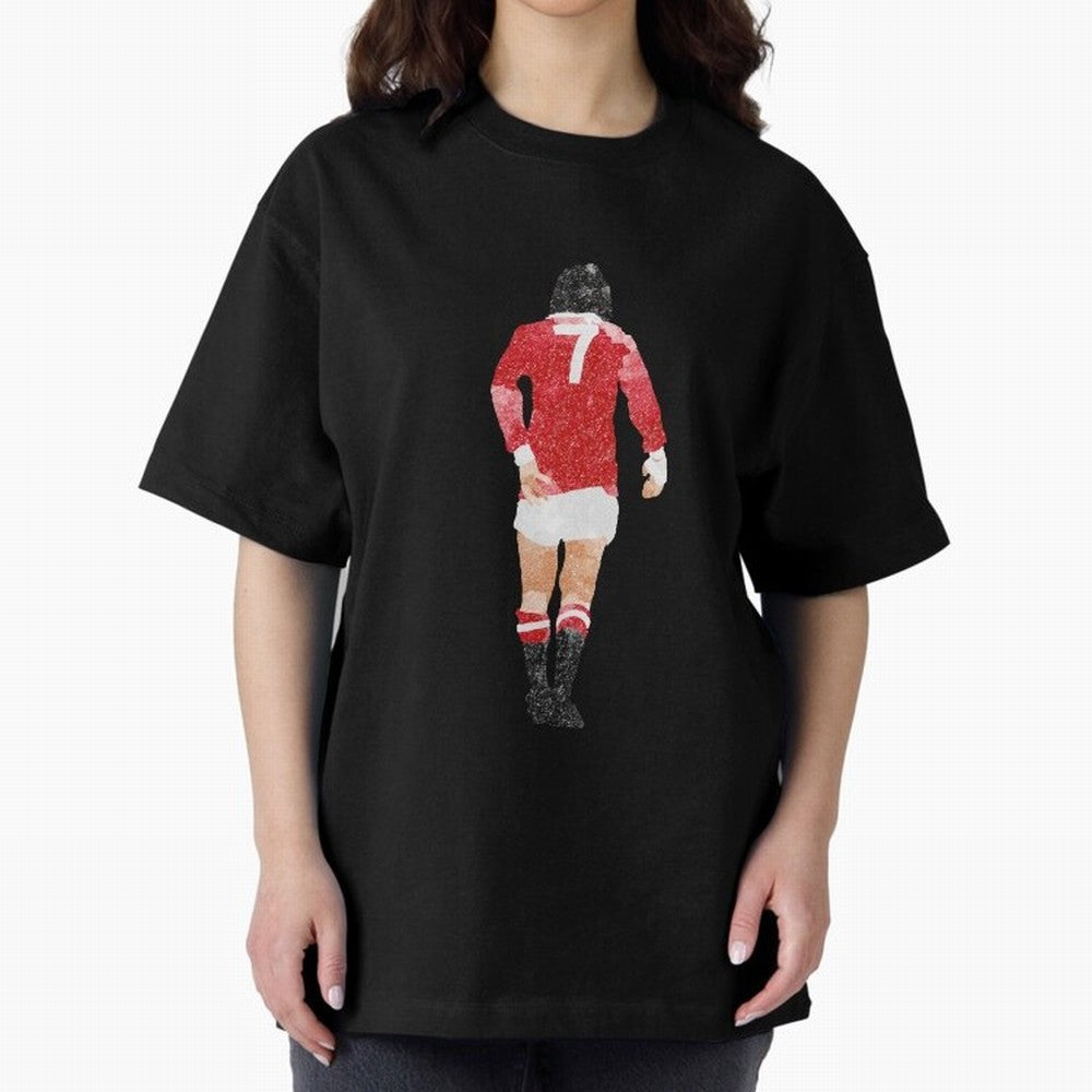 George Best watercolour Manchester United Football Northern Ireland Legend number 7 Man United Red D Oversized T-Shirt Follow the Road to Match Day Hype around FIFA World Cup 2026 USA Canada Mexico, CR7 and Messi, Netherlands, Sports Nostalgia,