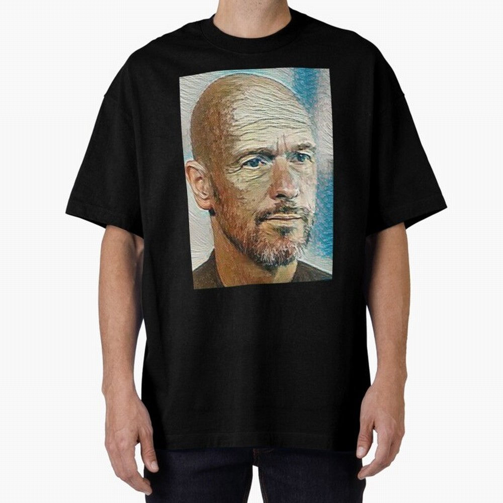 Erik Ten Hag Oversized T-Shirt Show Championship Spirit for Match Day Hype around FIFA World Cup 2026, Cristiano Ronaldo, Argentina, Goal Celebration Energy, Supporter Heritage, Football Icons and Worldwide Tournament Joy; Ideal for Football Dads,