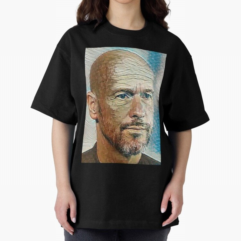 Erik Ten Hag Oversized T-Shirt Show Championship Spirit for Match Day Hype around FIFA World Cup 2026, Cristiano Ronaldo, Argentina, Goal Celebration Energy, Supporter Heritage, Football Icons and Worldwide Tournament Joy; Ideal for Football Dads,