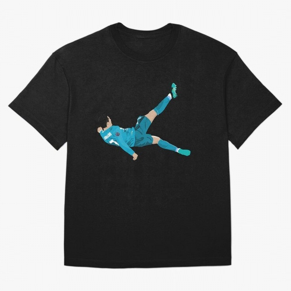 Cristiano Ronaldo Bicycle Kick Oversized T-Shirt Share the Excitement of FIFA World Cup 2026 Group Stage for Fans of Haaland and Mbappe and Spain and Netherlands, Bringing Fan Favorite Moments, National Team Passion, Big Match Drama and Soccer