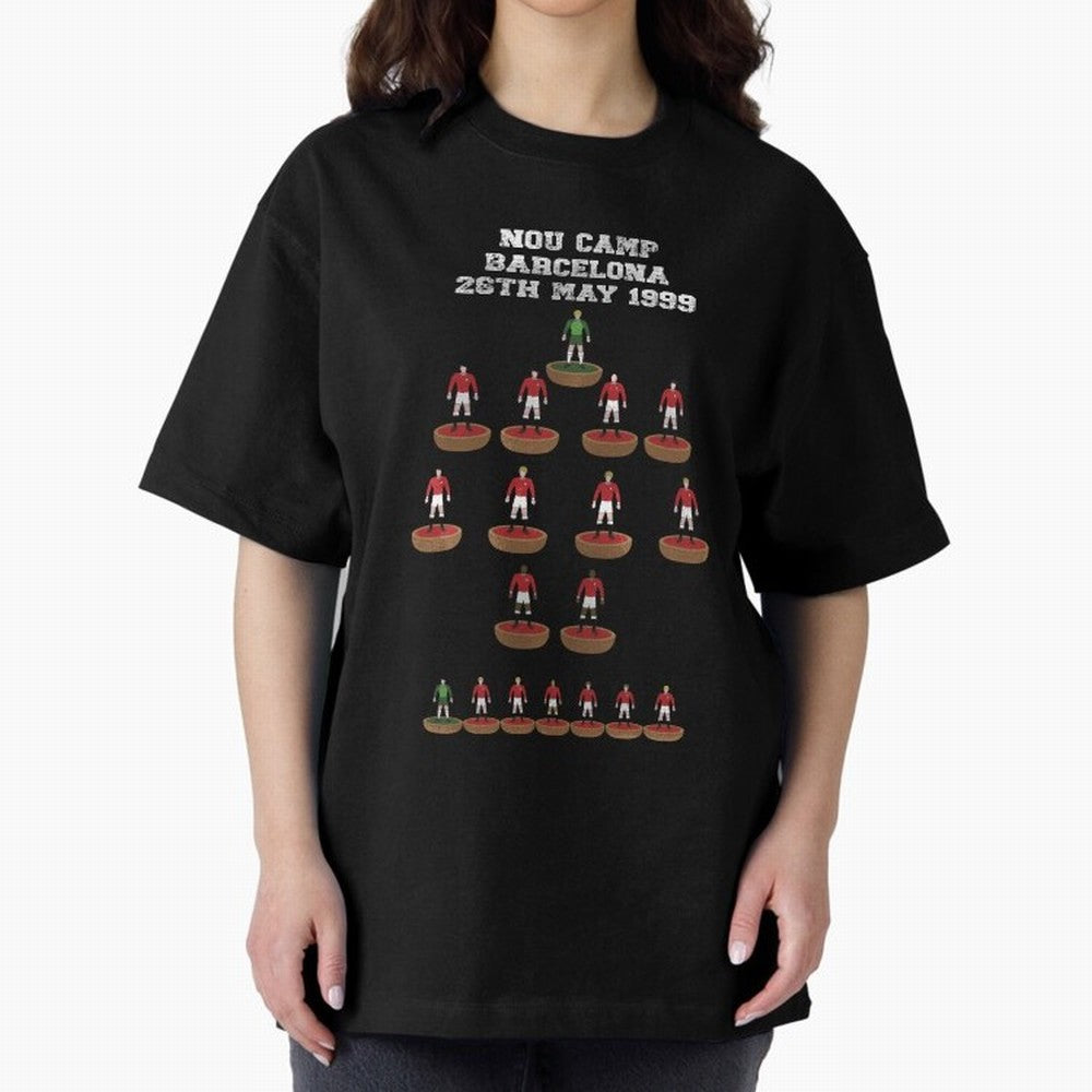 Manchester United Champions League 1999 Oversized T-Shirt Support the Legends of Global Football Passion for FIFA World Cup 2026, with Neymar, Haaland and Cristiano Ronaldo, Portugal, Spain and Germany, Football Festival Excitement, Trophy