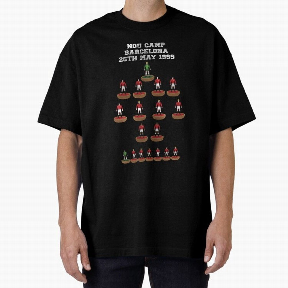 Manchester United Champions League 1999 Oversized T-Shirt Support the Legends of Global Football Passion for FIFA World Cup 2026, with Neymar, Haaland and Cristiano Ronaldo, Portugal, Spain and Germany, Football Festival Excitement, Trophy