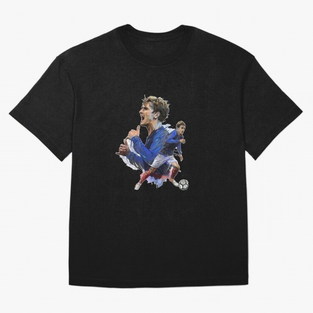 Griezmann Oversized T-Shirt Honor Football Greatness during FIFA World Cup 2026 for Fans of Messi, Neymar and Mbappe and Argentina, France and Brazil, Bringing Vintage Soccer Flavor, Modern Football Stars, National Flags and Final Night Emotion;
