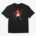 Cristano Ronaldo Celebration Block Art SIUUUU with text Oversized T-Shirt Bring World Football Passion into Global Football Passion for FIFA World Cup 2026 USA Canada Mexico, Capturing Cristiano Ronaldo, England and Germany, Stadium Memories,