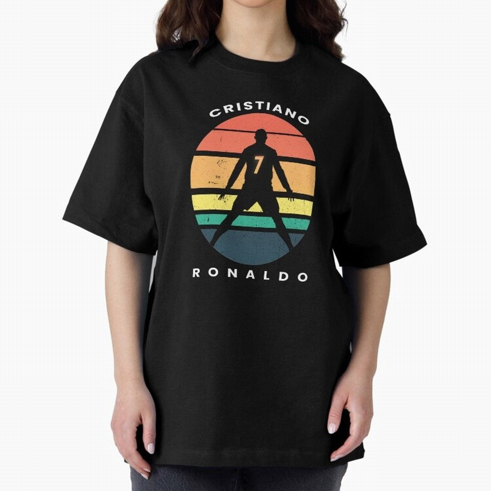 CRISTIANO RONALDO RETRO VINTAGE T-SHIRT Oversized T-Shirt Show Passion for the Stars of FIFA World Cup 2026 Group Stage for Fans of Mbappe and Argentina, France and Brazil, Bringing Global Supporter Spirit, Legendary Goals, National Colors and