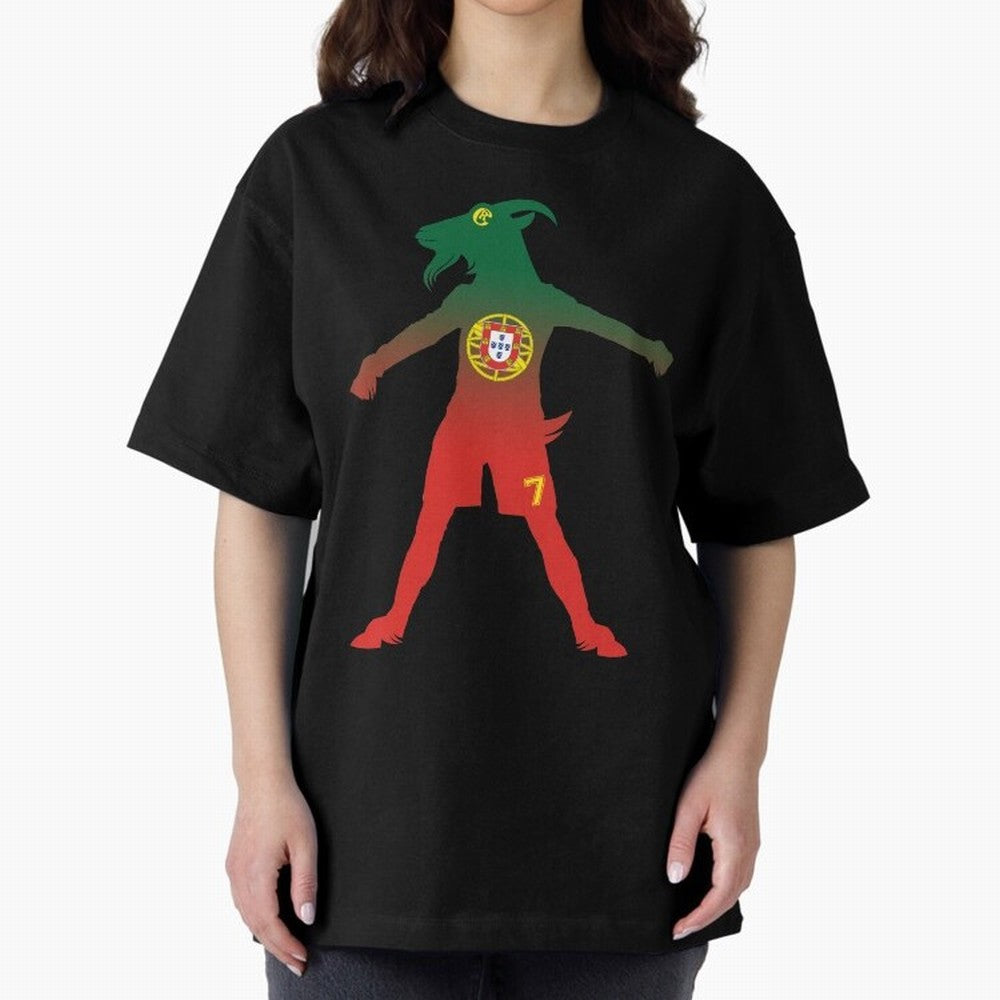 Cristiano Ronaldo GOAT Oversized T-Shirt Show Your Love for FIFA World Cup 2026 USA Canada Mexico Spirit, Featuring France, Mbappe and Neymar, Vintage Soccer Flavor, Modern Football Stars, National Flags and Final Night Emotion; Perfect for