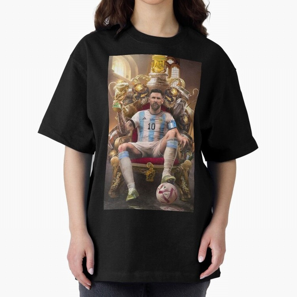 Lionel Messi Oversized T-Shirt Support Iconic Players in Global Football Passion for FIFA World Cup 2026 Group Stage, Capturing CR7 and Messi, Spain and Netherlands, Football Passion, Legendary Performances, Festival Vibes and Supporter Community;