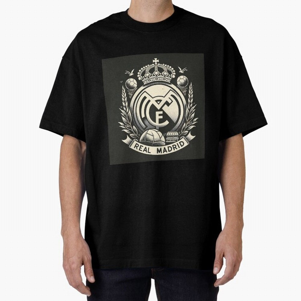 VIntage Style Real Madrid Logo Oversized T-Shirt Stand Proud for FIFA World Cup 2026 Spirit, Built around France, Mbappe, Retro Football Energy, Iconic Rivalries, Trophy Chase Drama and Stadium Atmosphere; Ideal for Passionate Fans Who Love