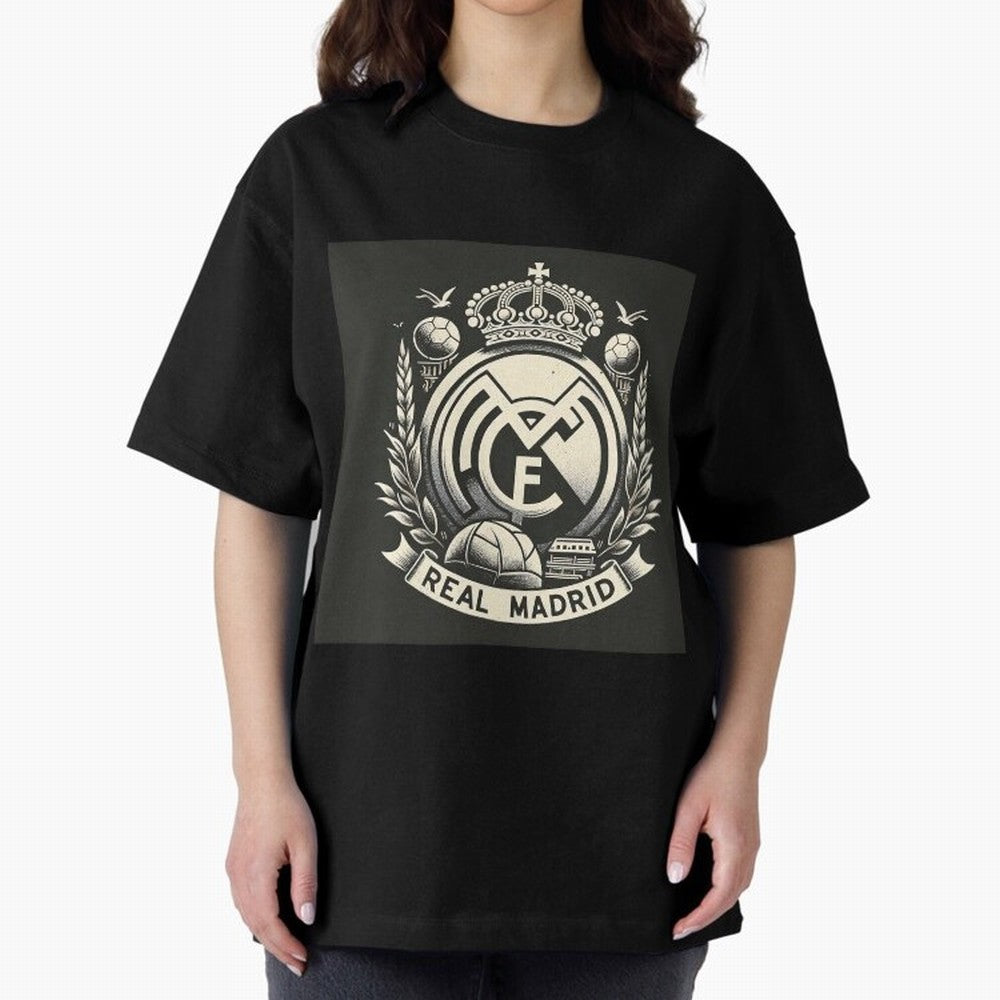 VIntage Style Real Madrid Logo Oversized T-Shirt Stand Proud for FIFA World Cup 2026 Spirit, Built around France, Mbappe, Retro Football Energy, Iconic Rivalries, Trophy Chase Drama and Stadium Atmosphere; Ideal for Passionate Fans Who Love