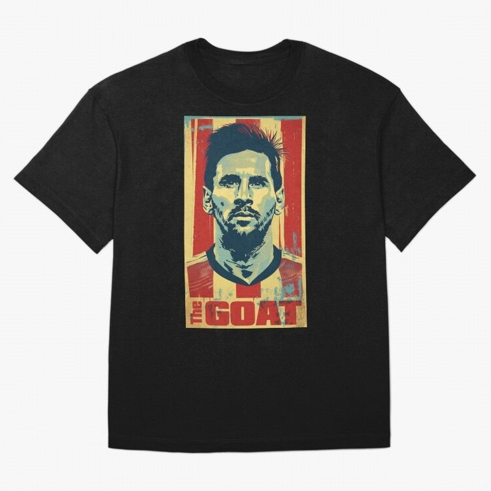 Messi The GOAT Graphic poster design Oversized T-Shirt Celebrate Fan Favorites in FIFA World Cup 2026 USA Canada Mexico Spirit, Featuring England, Messi, Match Day Excitement, Supporter Culture, Golden Goals and Global Football Passion; Made for