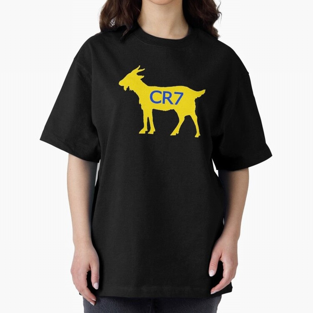 CR7 GOAT Yellow Al Nassr Oversized T-Shirt Bring Trophy Dreams to the FIFA World Cup 2026 USA Canada Mexico Journey through Haaland and Mbappe Highlights, Spain Pride, Football Festival Excitement, Trophy Ambitions, Country Rivalries and Star