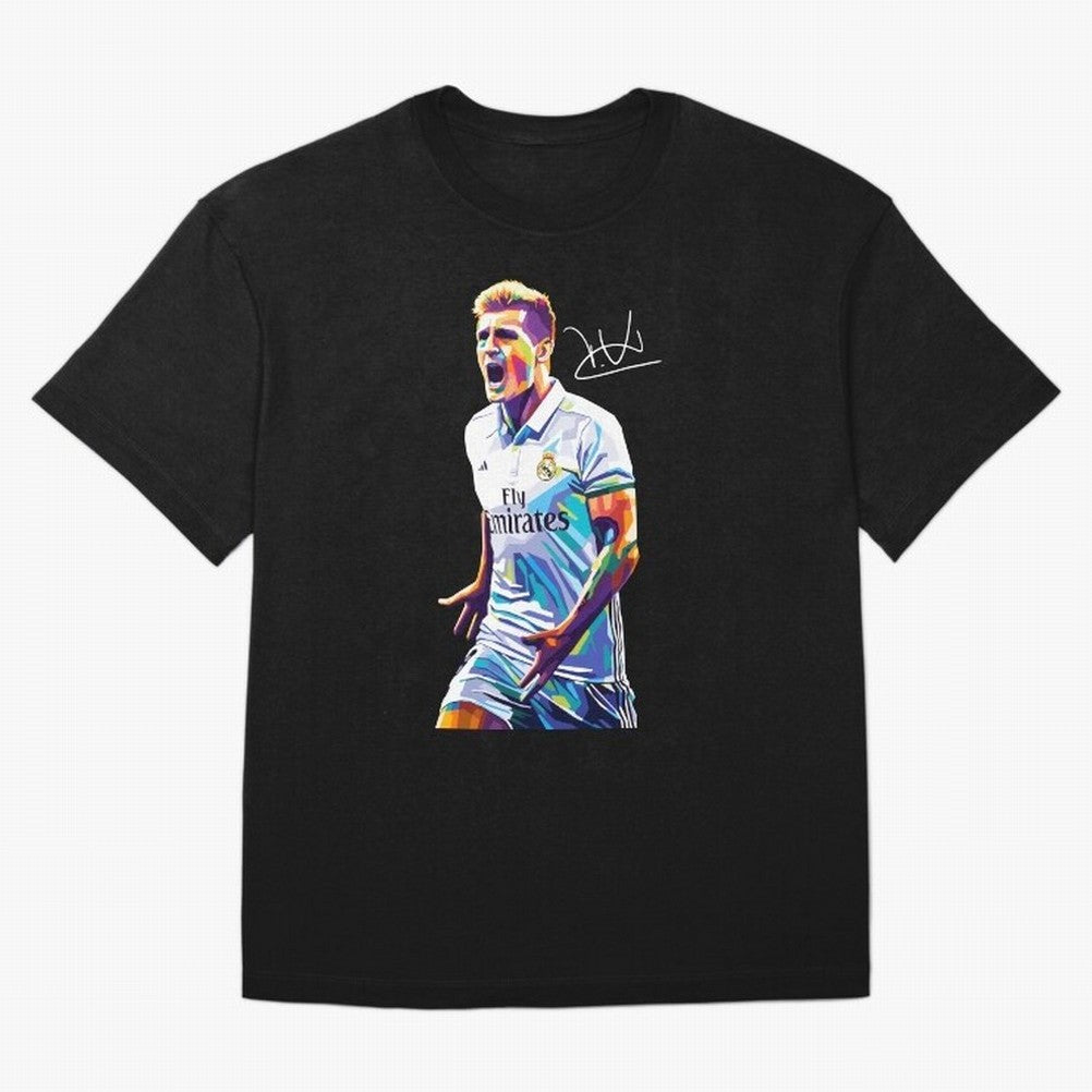 Kroos Footballer Wpap Art Oversized T-Shirt Join Supporters Worldwide for FIFA World Cup 2026 Group Stage for Fans of Neymar, Haaland and Cristiano Ronaldo and Argentina and Brazil, Bringing Tournament Hype, Historic Matchups, Family Viewing