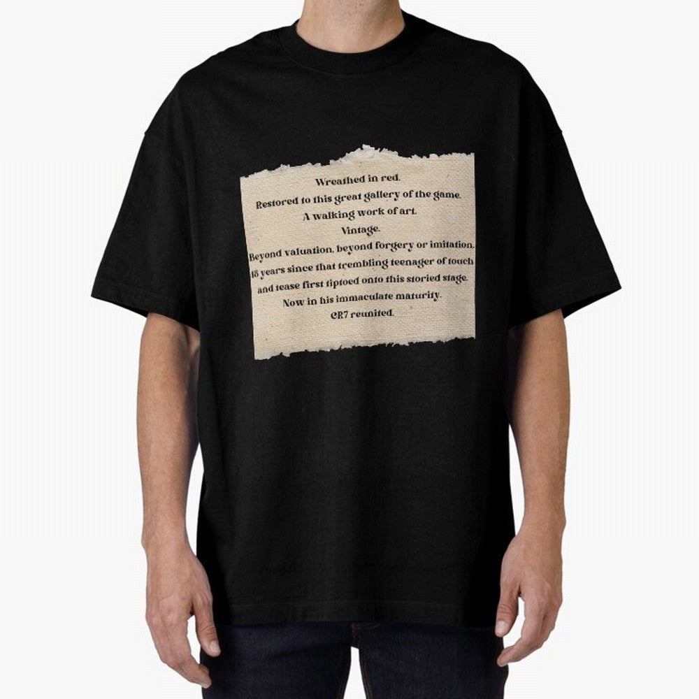 Cristiano Ronaldo Peter Drury Oversized T-Shirt Feel the Trophy Chase of the FIFA World Cup 2026 Group Stage Journey through Haaland and Mbappe Highlights, England, France and Netherlands Pride, Vintage Soccer Flavor, Modern Football Stars,