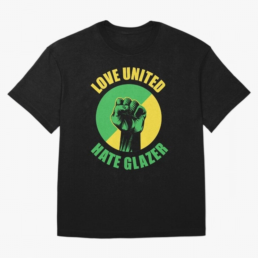 Love United Hate Glazer Oversized T-Shirt Show Your Love for Global Football Passion for FIFA World Cup 2026 Group Stage, Made for Cristiano Ronaldo, France and Portugal, Soccer Culture, Superstar Moments, National Team Dreams and Competitive Fire;