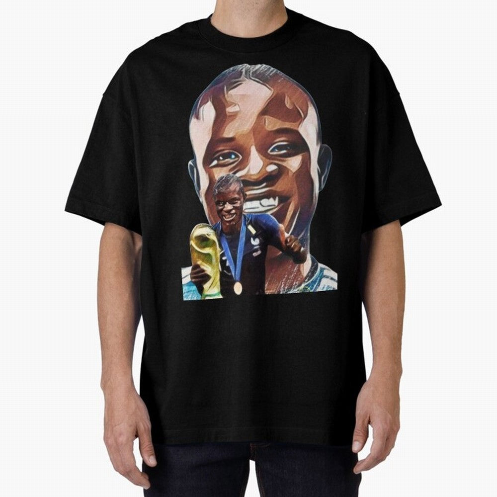 N'golo Kante Oversized T-Shirt Carry the FIFA World Cup 2026 Group Stage Journey through Messi Highlights, Portugal, Spain and Germany Pride, Retro Football Energy, Iconic Rivalries, Trophy Chase Drama and Stadium Atmosphere; Created for Match Day
