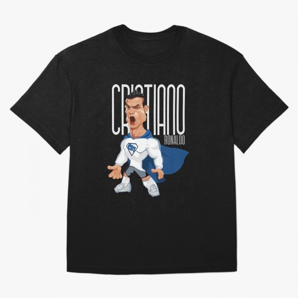 Commic Caricature of Cristiano Ronaldino 'CR7' Oversized T-Shirt Capture Stadium Memories from Match Day Hype around FIFA World Cup 2026, Neymar, Haaland and Cristiano Ronaldo, Netherlands, Global Supporter Spirit, Legendary Goals, National Colors