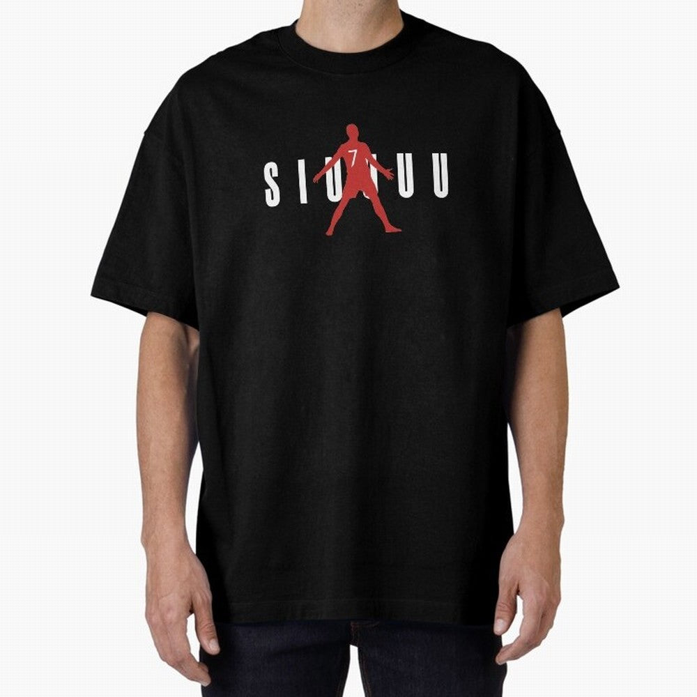 Cristiano Ronaldo Manchester United Siuuuu Oversized T-Shirt Celebrate the Biggest Stage of FIFA World Cup 2026 USA Canada Mexico for Fans of CR7 and Messi and England, Bringing Championship Spirit, Famous Goals, Roaring Crowds and International