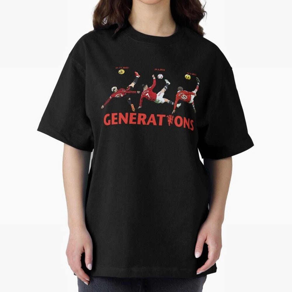 Generations of Manchester United Oversized T-Shirt Stand with FIFA World Cup 2026 Group Stage Spirit, Centered on France, Mbappe, Vintage Soccer Flavor, Modern Football Stars, National Flags and Final Night Emotion; Created for Match Day Parties,