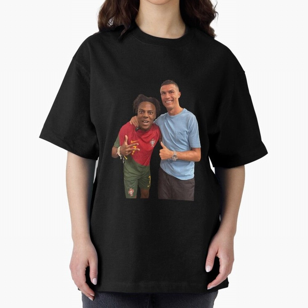 ISHOWSPEED MET RONALDO Oversized T-Shirt Represent Fans Who Live for FIFA World Cup 2026 Group Stage with Haaland and Mbappe, Argentina, France and Brazil Energy, Match Day Excitement, Supporter Culture, Golden Goals and Global Football Passion;