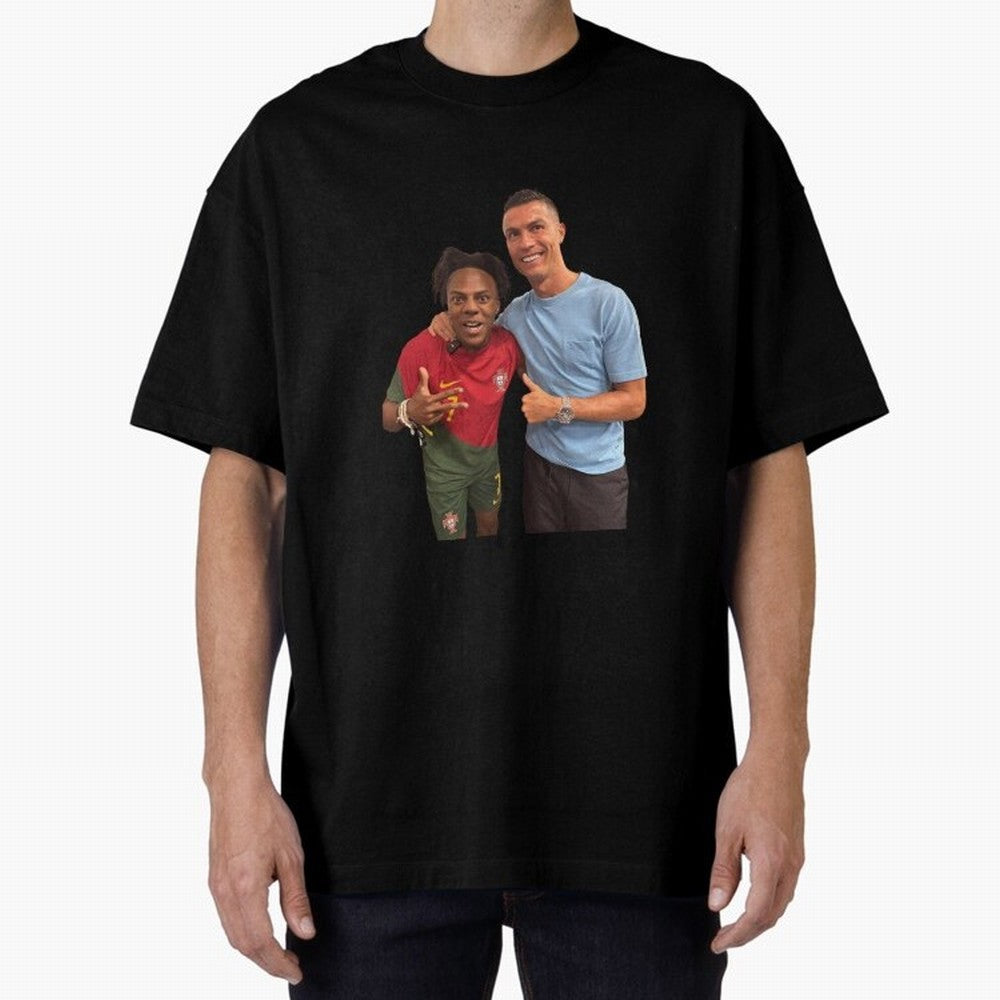 ISHOWSPEED MET RONALDO Oversized T-Shirt Represent Fans Who Live for FIFA World Cup 2026 Group Stage with Haaland and Mbappe, Argentina, France and Brazil Energy, Match Day Excitement, Supporter Culture, Golden Goals and Global Football Passion;