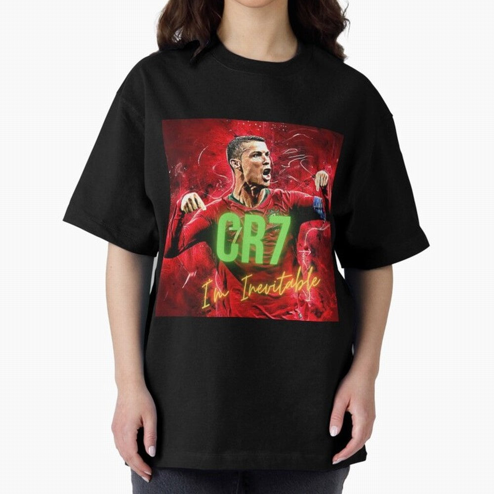 CR7 Oversized T-Shirt Celebrate Supporters United by FIFA World Cup 2026 USA Canada Mexico for Fans of CR7 and England, France and Netherlands, Bringing Soccer Culture, Superstar Moments, National Team Dreams and Competitive Fire; Made for Die Hard