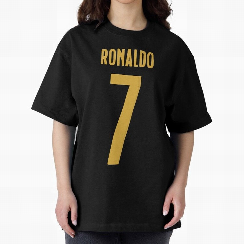 Ronaldo #7 (Portugal) Oversized T-Shirt Show Match Day Excitement for FIFA World Cup 2026 for Fans of Mbappe and Neymar and Spain, Bringing Soccer Culture, Superstar Moments, National Team Dreams and Competitive Fire; Great for Supporters Who Love